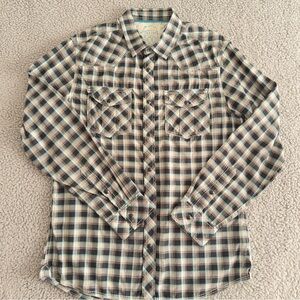 Marc Ecko Cut & Sew Plaid Snap Shirt Mens Medium Western Pearl Snap Casual